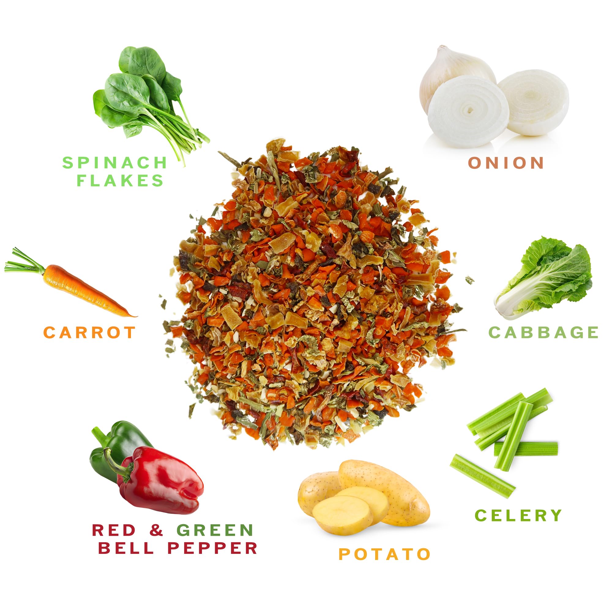 Spices Village Dried Vegetables, Dried Ramen Toppings, Less Carrots More Bell Pepppers, 16 oz, Non GMO, Kosher