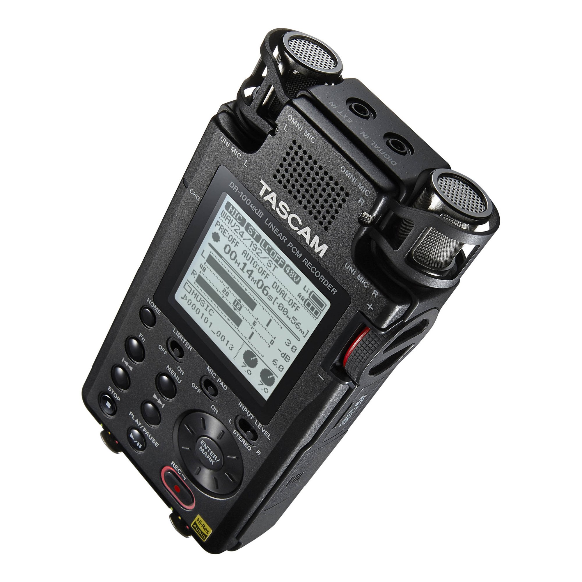 Amazon.com: Tascam DR-100MKIII 192kHz/24-Bit Stereo Portable Audio