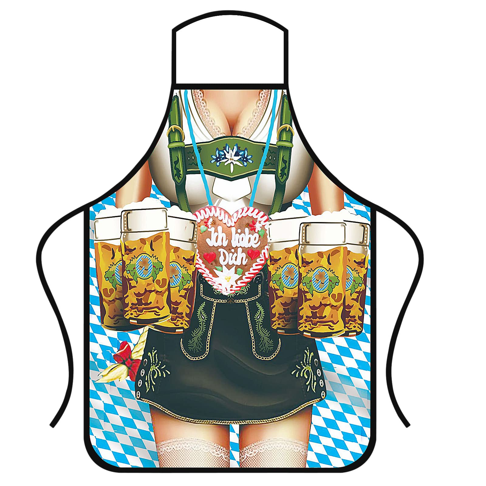 WSAMJIN Divertido Delantal Para Cocinar Barbacoa Hornear A La Parrilla De La Cocina Chef De Cocina Gag Regalo Creativo Cerveza SeñOra Có Mic Delantal Fiesta Cosplay Disfraz