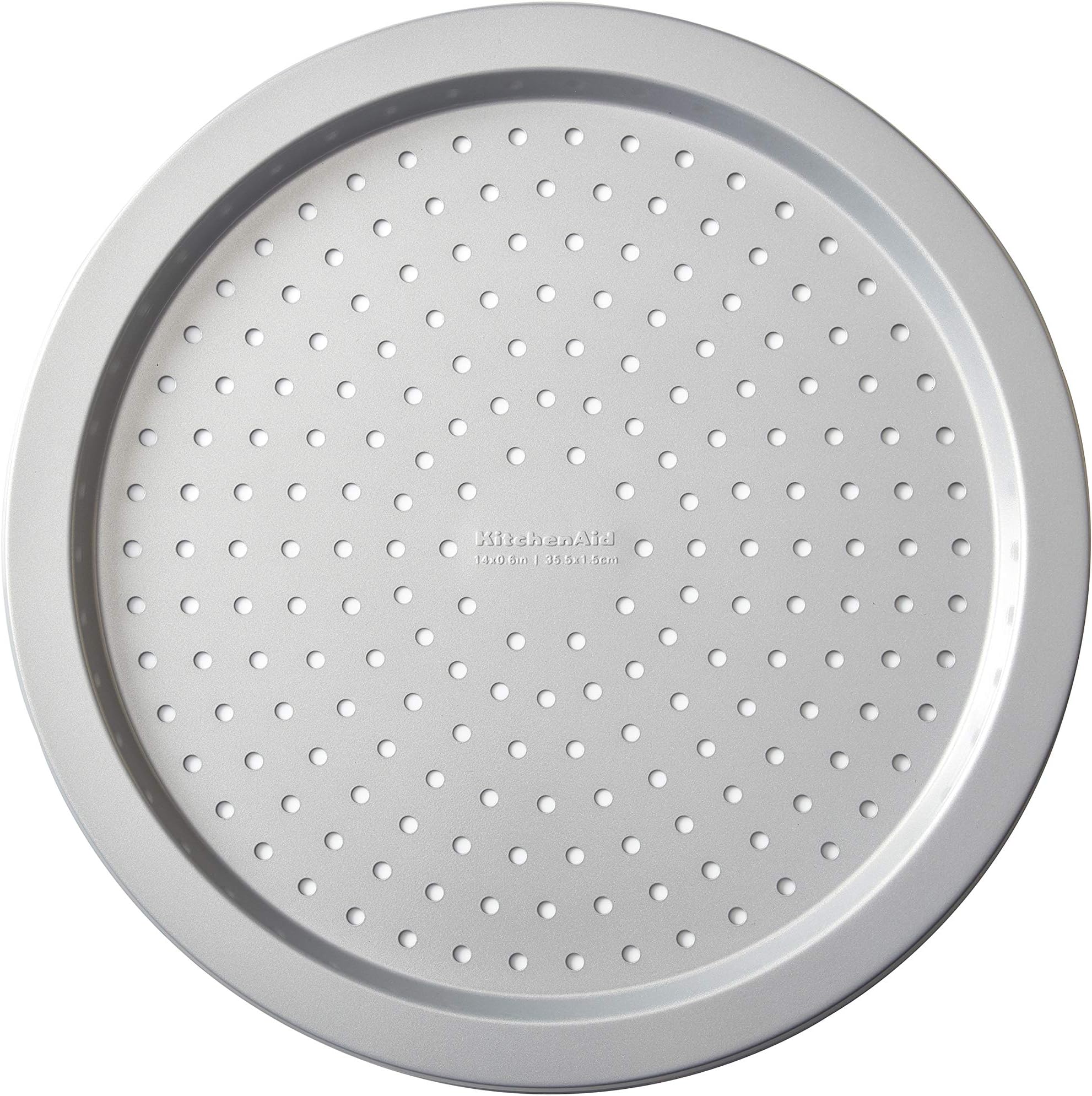 KitchenAid Nonstick Aluminized Steel Pizza Crisper, 14-Inch, Silver