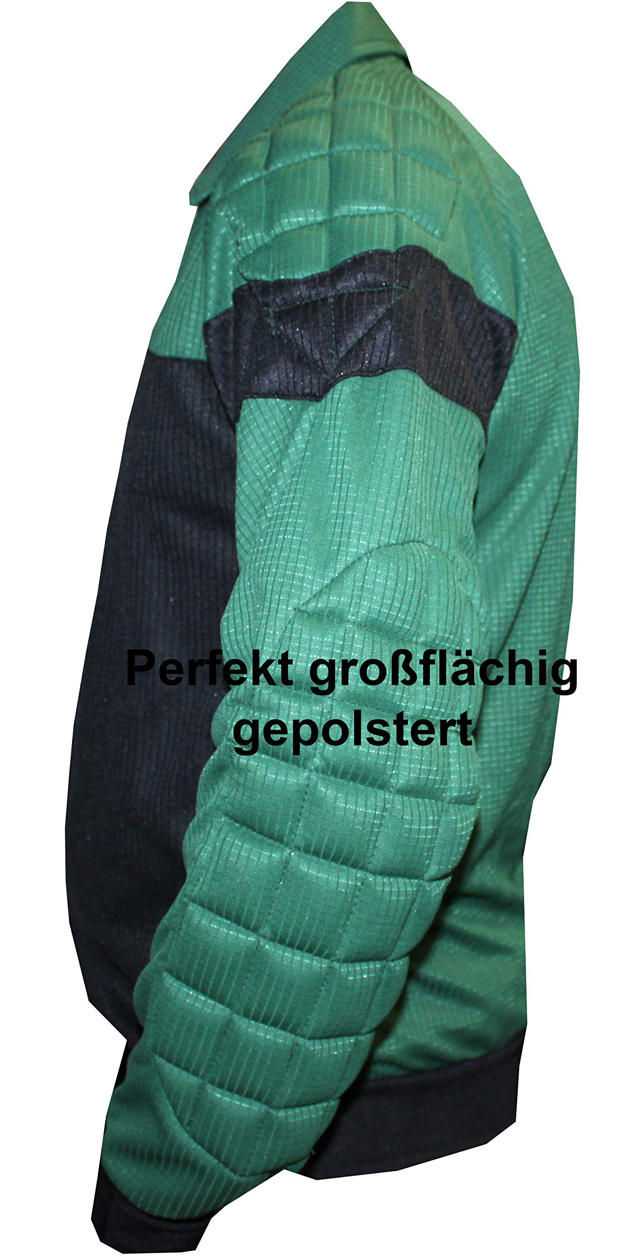 Lisaro Camiseta de portero para niños y adultos, camiseta de fútbol acolchada (verde-negro, L)