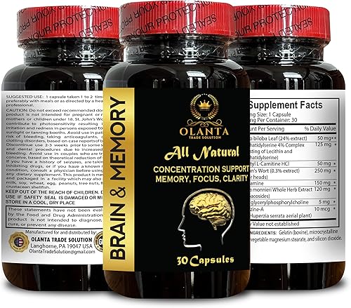 Miniatura 6 de Soporte de memoria cerebral refuerzo de memoria, suplemento cerebral para alerta mental, enfoque y concentración, Cognivive, memoria y enfoque,