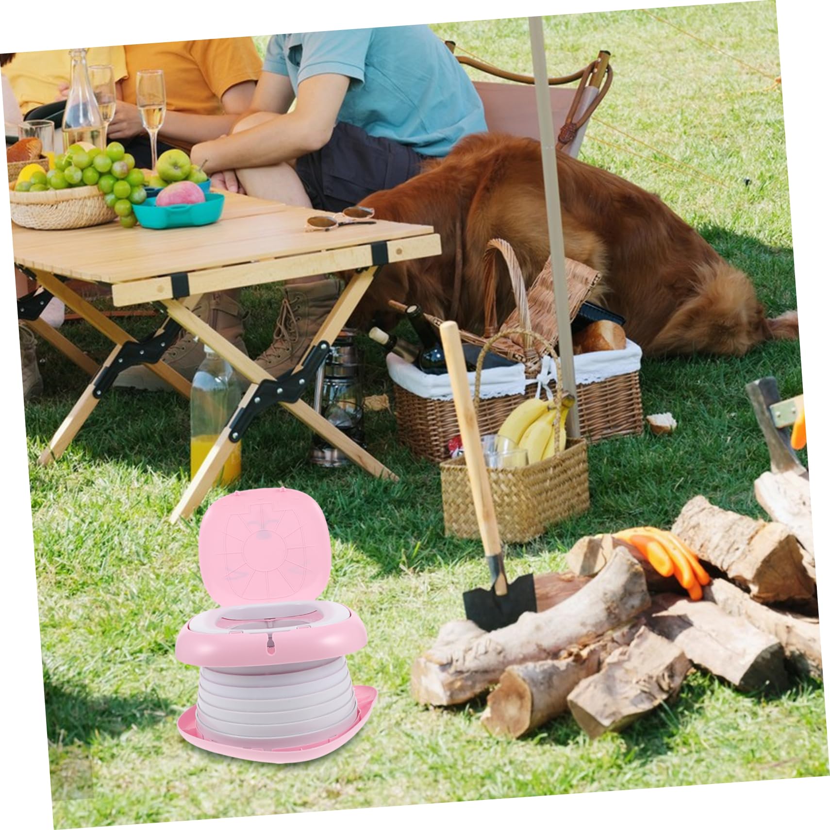 FRCOLOR Klappbares Töpfchen für Junge Mädchen Tragbarer Camping-toilettensitz Faltbares Reise-wc für Kleinkinder Auslaufsichere Campingtoilette Kompakter Toilettensitz für Unterwegs
