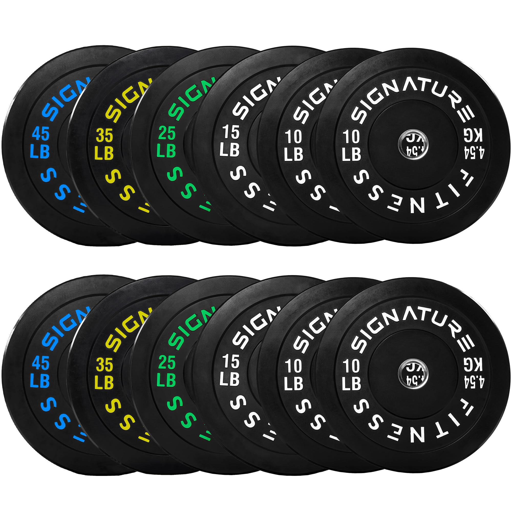 Fitvids 2-Inch Olympic Rubber Weight Plates Sets, Bumper Plates Set with Barbell for Strength Training, 280 Lbs Set, Colored