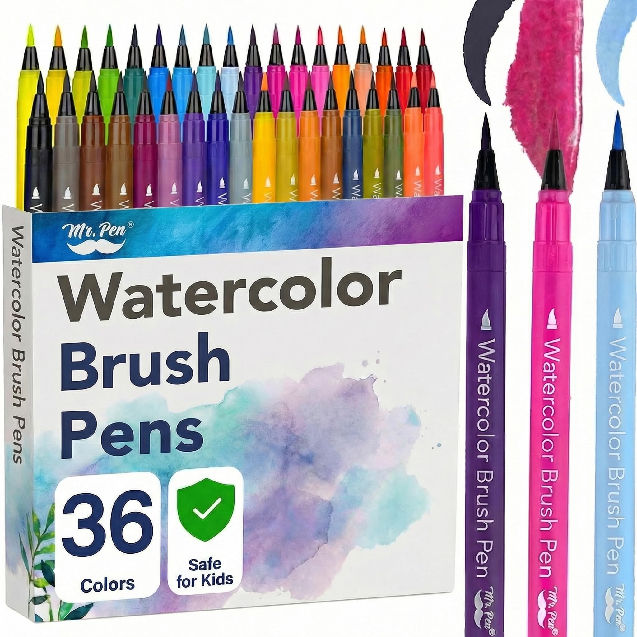 Mr. Pen Watercolor Brush Pens - 36 Colors -1 Mr. Pen Watercolor Brush Pens - 36 Colors -1