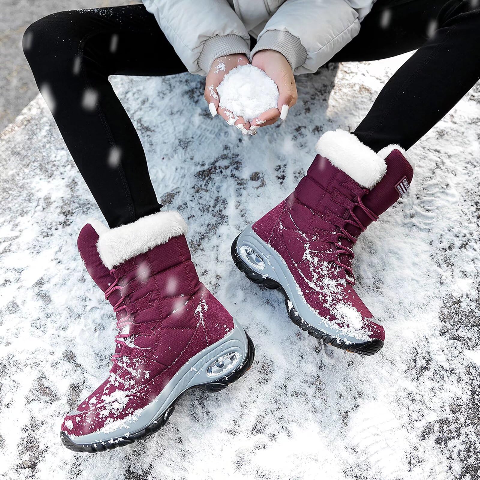 Botas de Invierno Mujer, Impermeable Piel Cálido Forro