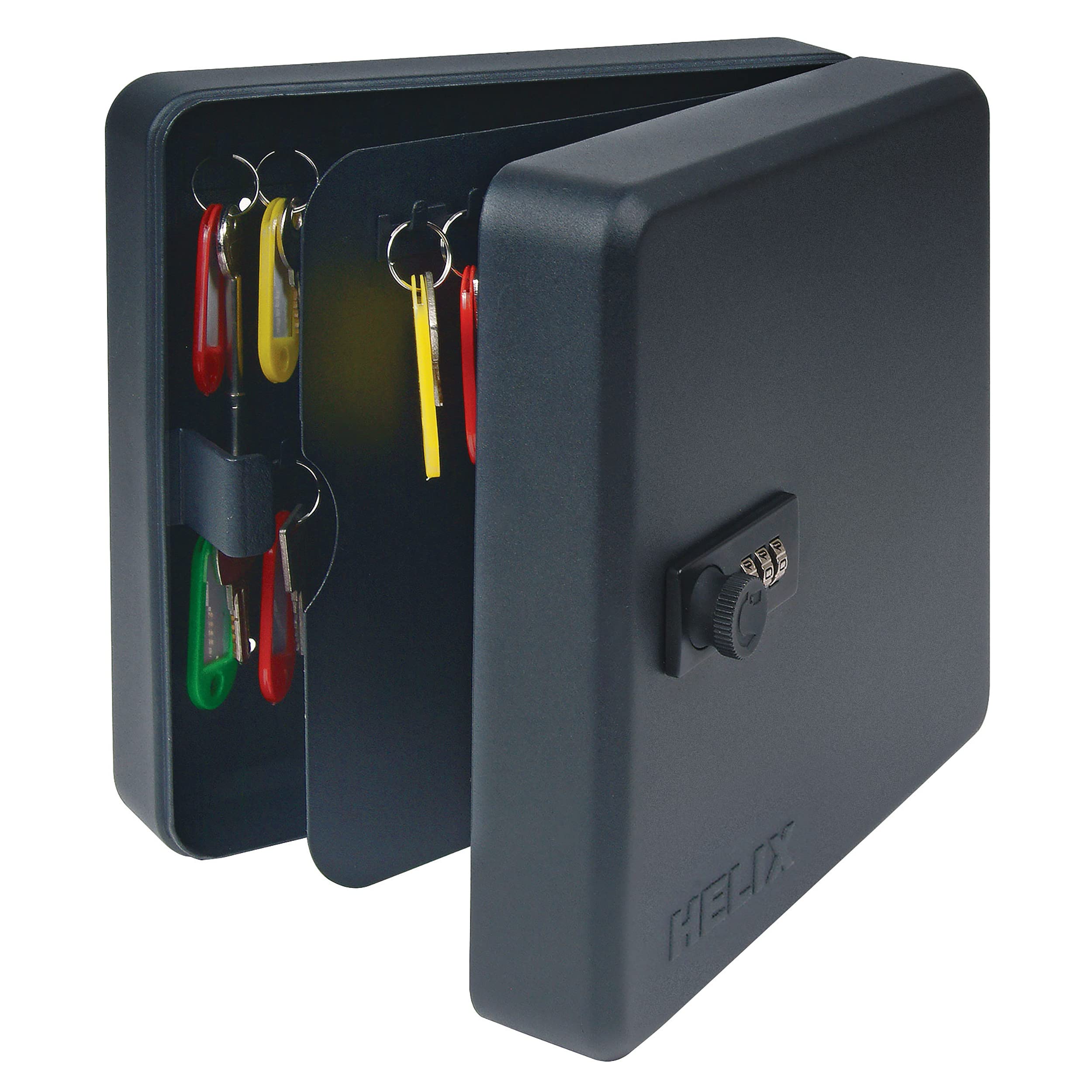 Helix Combination Lock Key Safe Cabinet (50 Key Capacity),Black