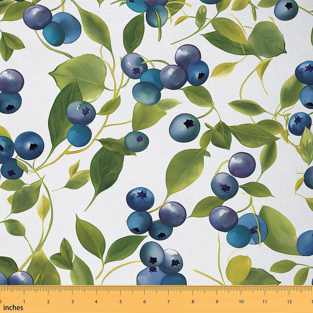 jejeloiu Kids Watercolor Berries 2 Yards Fabric by The Yard Cute Blueberry Fruit Decorative Cartoon Upholstery Fabric for Chairs Soft Flannel