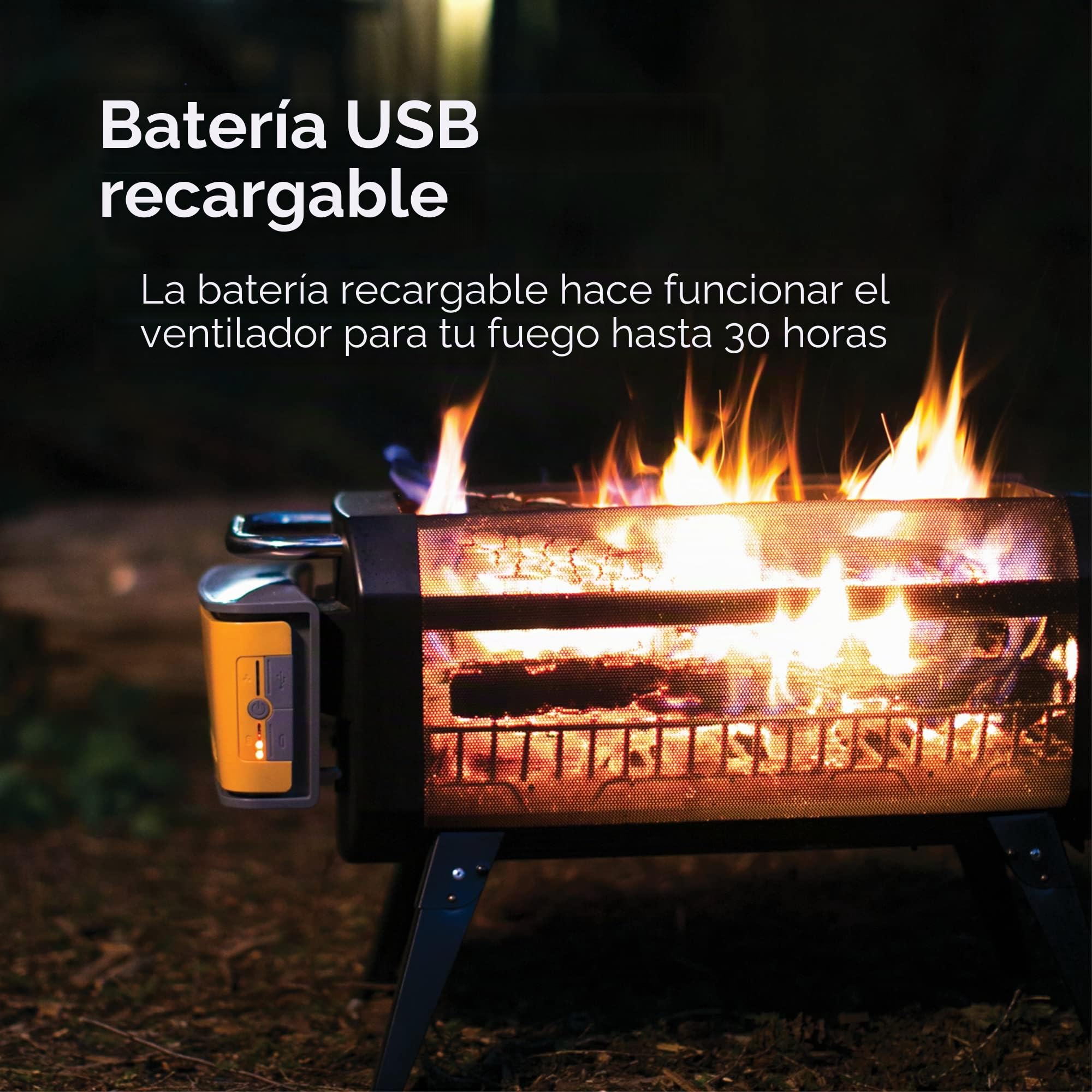 BioLite FirePit+ - Parrilla y Hoguera sin Humo para Exteriores, rectangular, negro