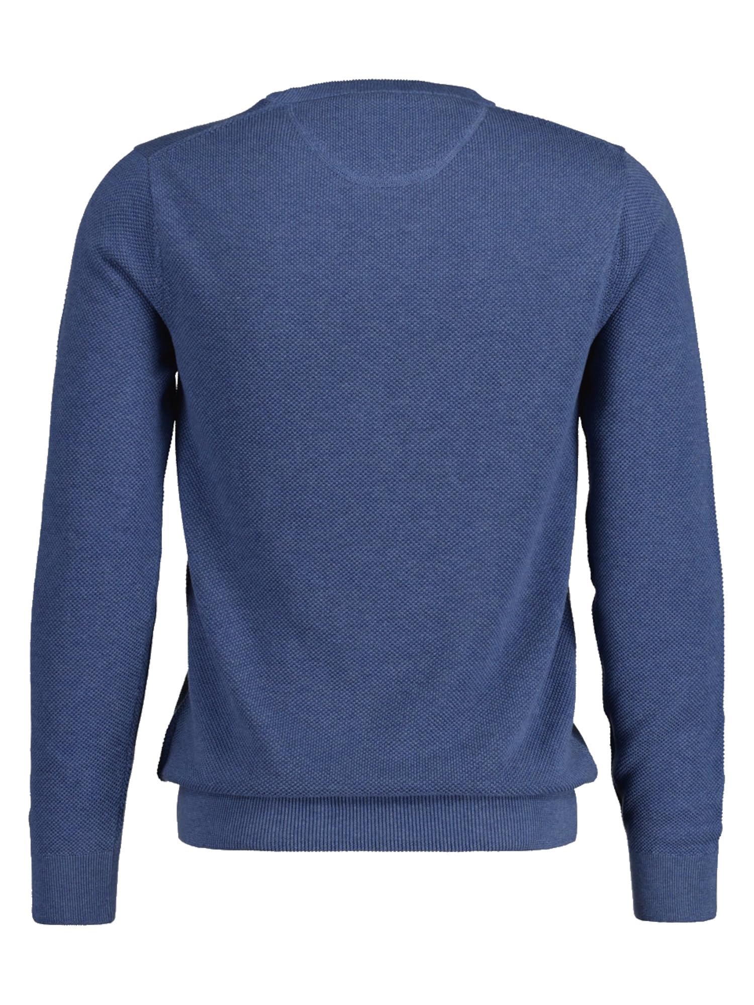 GANT Męski bawełniany sweter z dekoltem w kształcie litery C, Denim Blue Mel, M