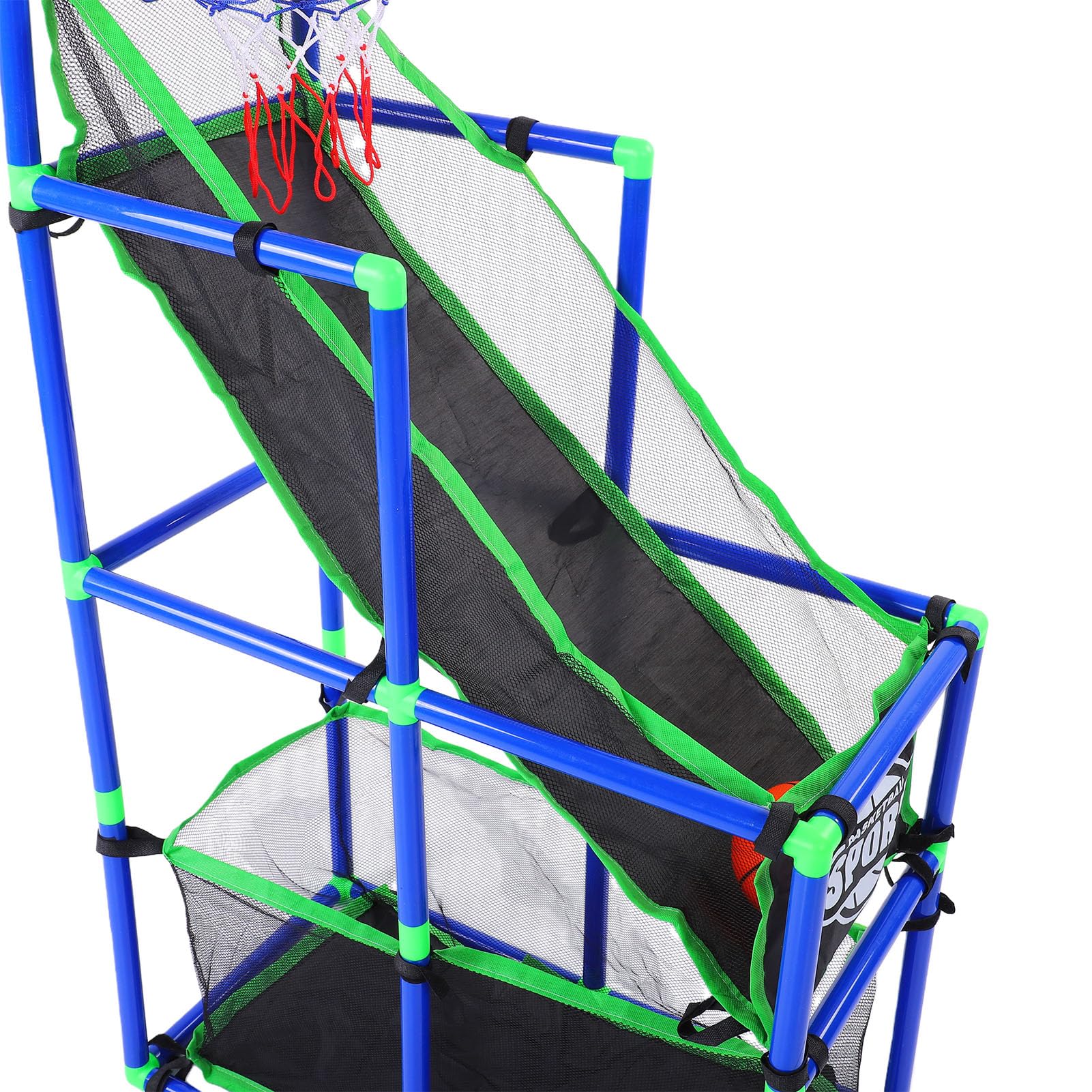 Topiky Juego de Baloncesto, Aro de Baloncesto de Plástico con Bomba de Aire de 4 Bolas, Juego de Interior y Exterior para Sala de Juegos para Niños, Juguete Deportivo de Fácil Instalación