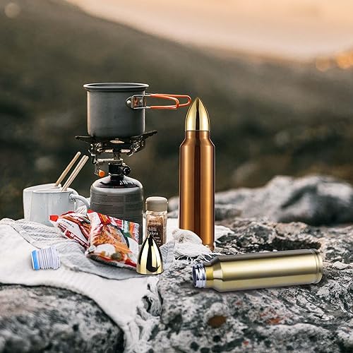 Miniatura 4 de Goetland Botella de agua de acero inoxidable 304 de 34 oz, 1 L, botella de agua aislada al vacío, taza de viaje, frascos sin logotipo, cobre oscuro