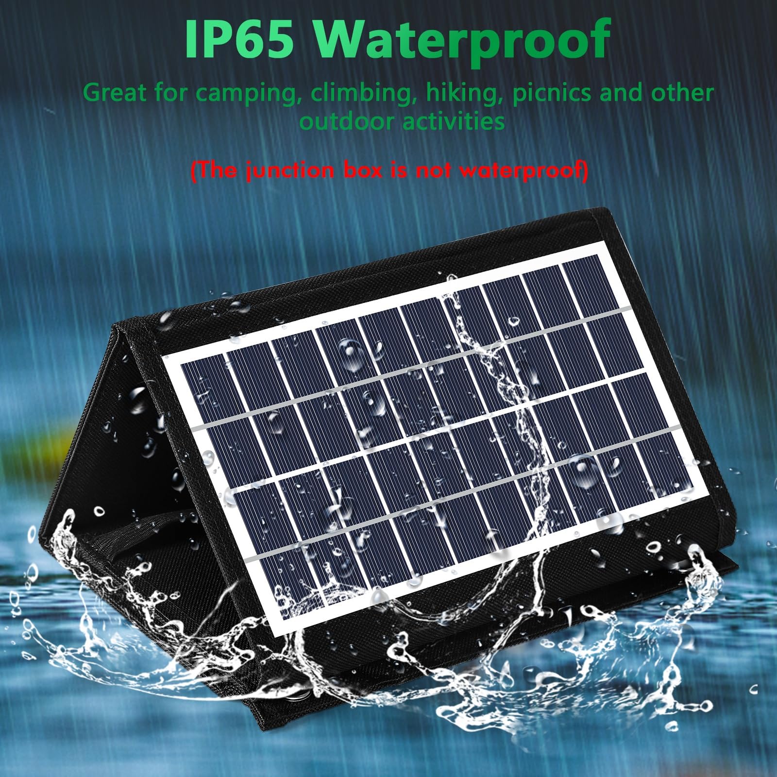 Jadeshay 20W Solar Ladegerät 5V Dual-USB-Ausgang Solarpanel Faltbar Solarladegerät Für Handy, Solar Powerbank für Smartphone Camping