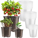 36 Emballage des pots de pépinières transparents 5/6/7inch Pots de plantes plastiques transparents avec trous de drainage, voir par planteur de semis pour planificateur de semences de démarrage