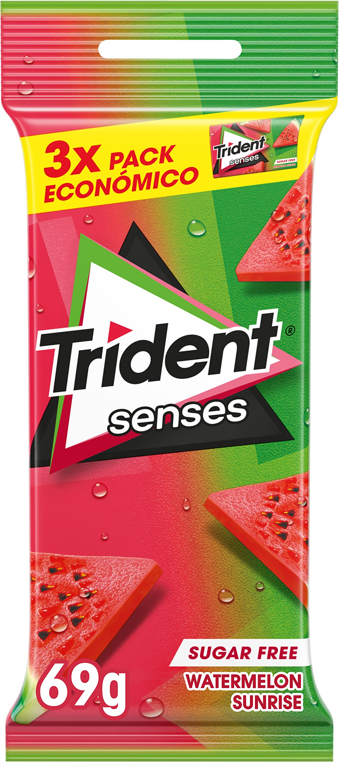Trident Chicles Láminas Sabor Sandía Senses 69g
