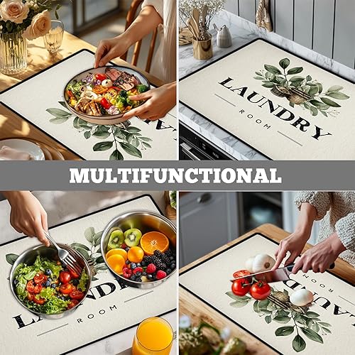 Miniatura 5 de Tapete antideslizante para cubierta superior para lavadora y secadora, almohadilla protectora a prueba de polvo con múltiples diseños de patrones