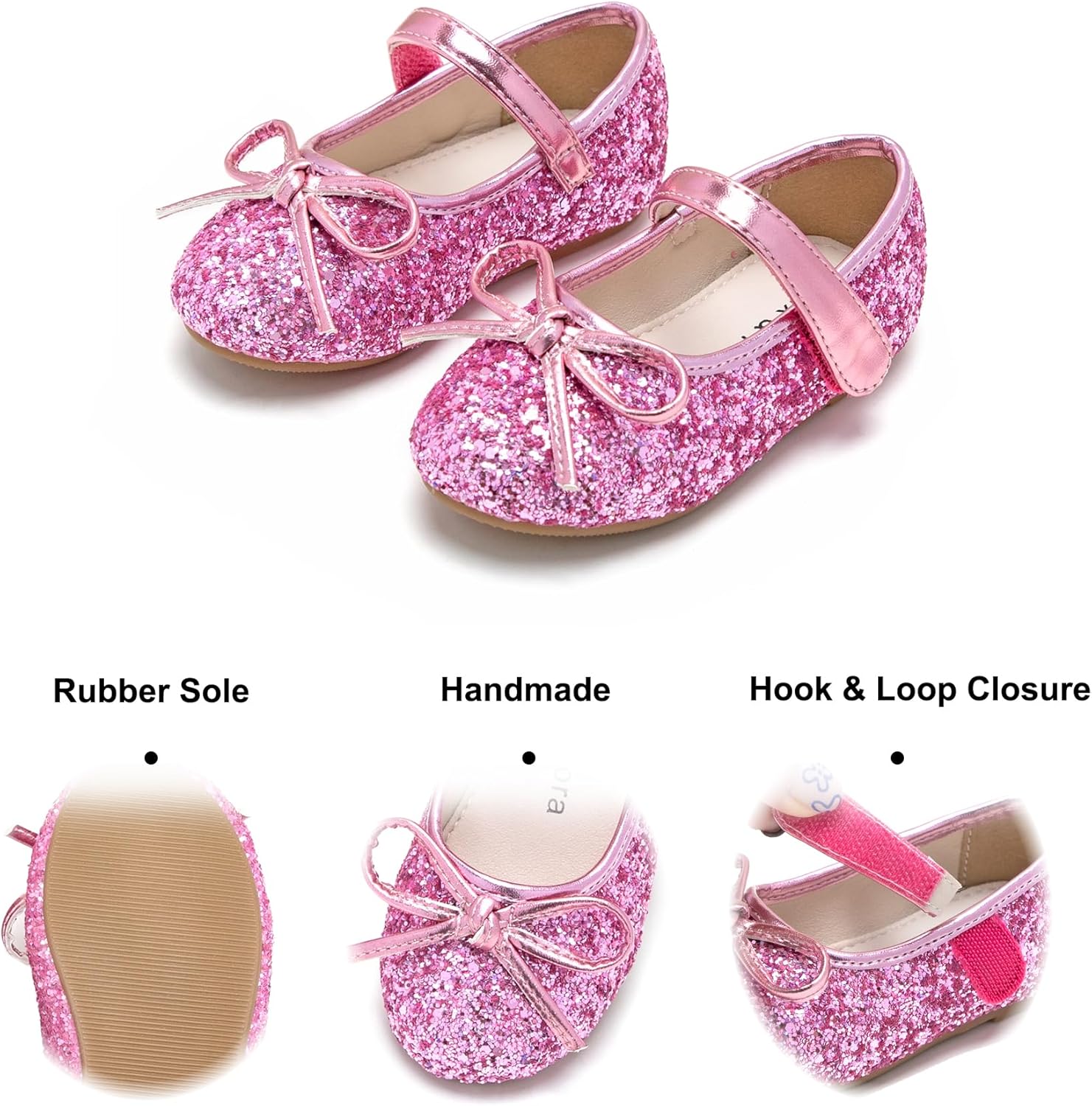 Felix & Flora Toddler Flower Girl Dress Shoes - Girl Ballet Flats Party School Shoes Wedding - Image 4