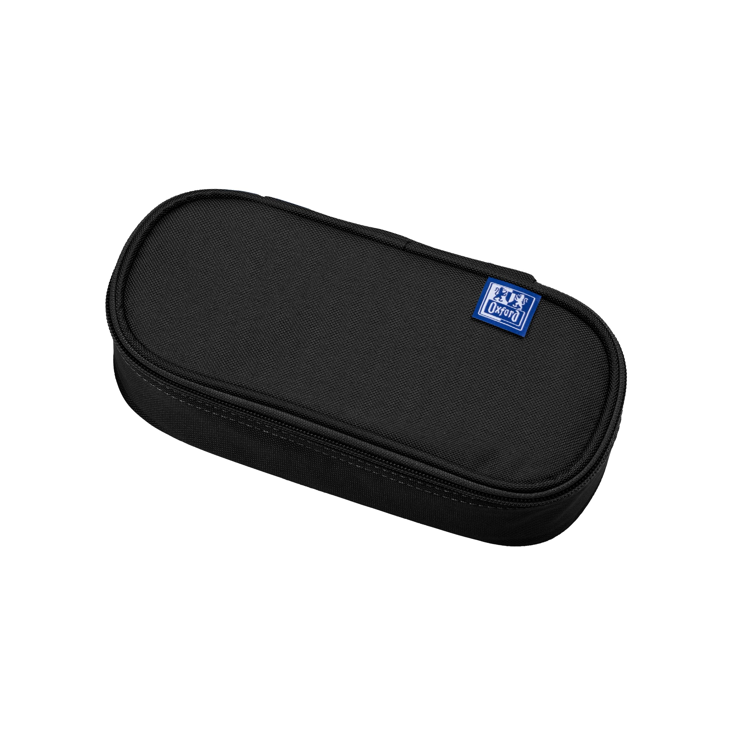 Oxford Federmäppchen – oval, schwarz, mit Stiftehalter
