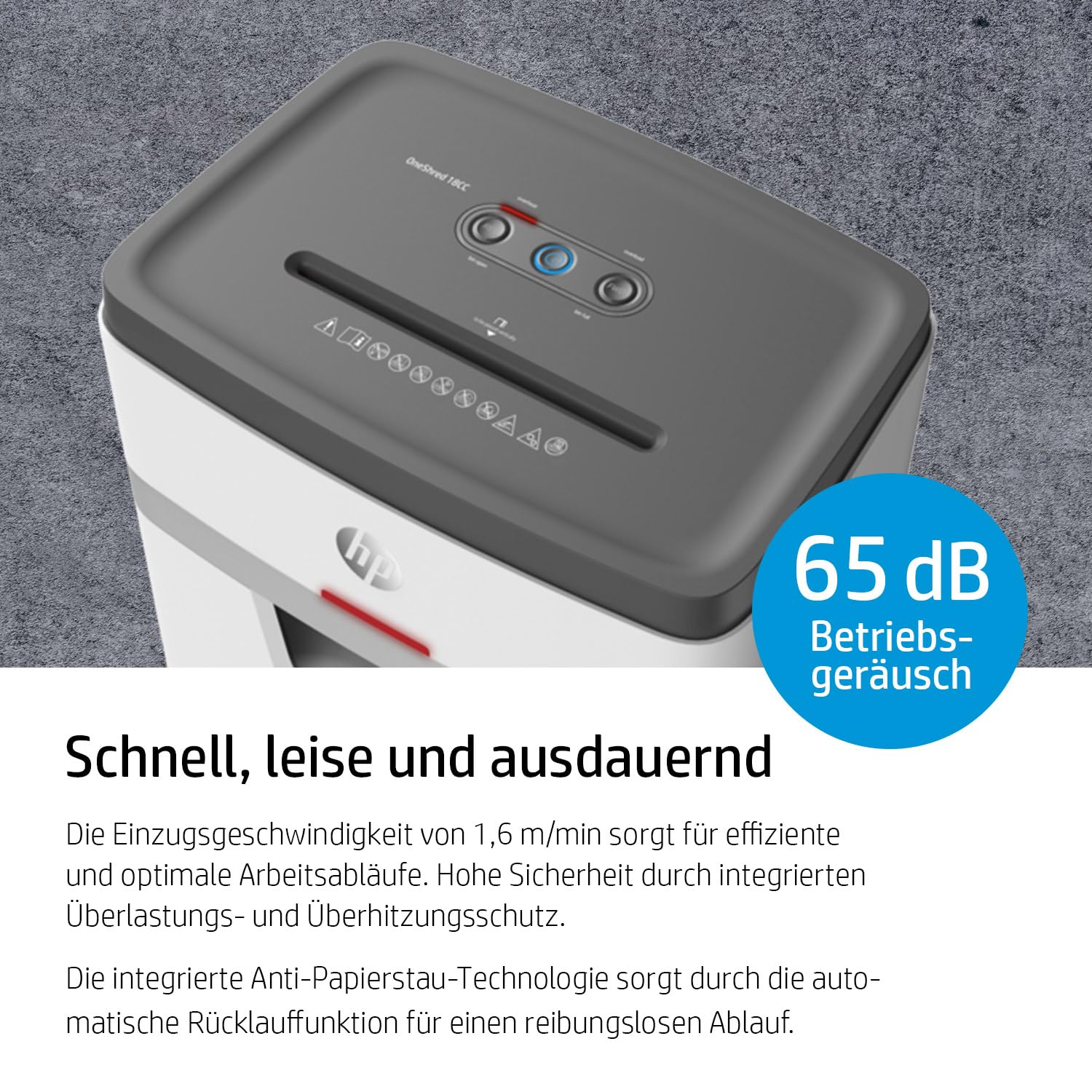 HP OneShred 18CC, Aktenvernichter, Sicherheitsstufe P-4, Cross Cut, 18 Blatt, 2805
