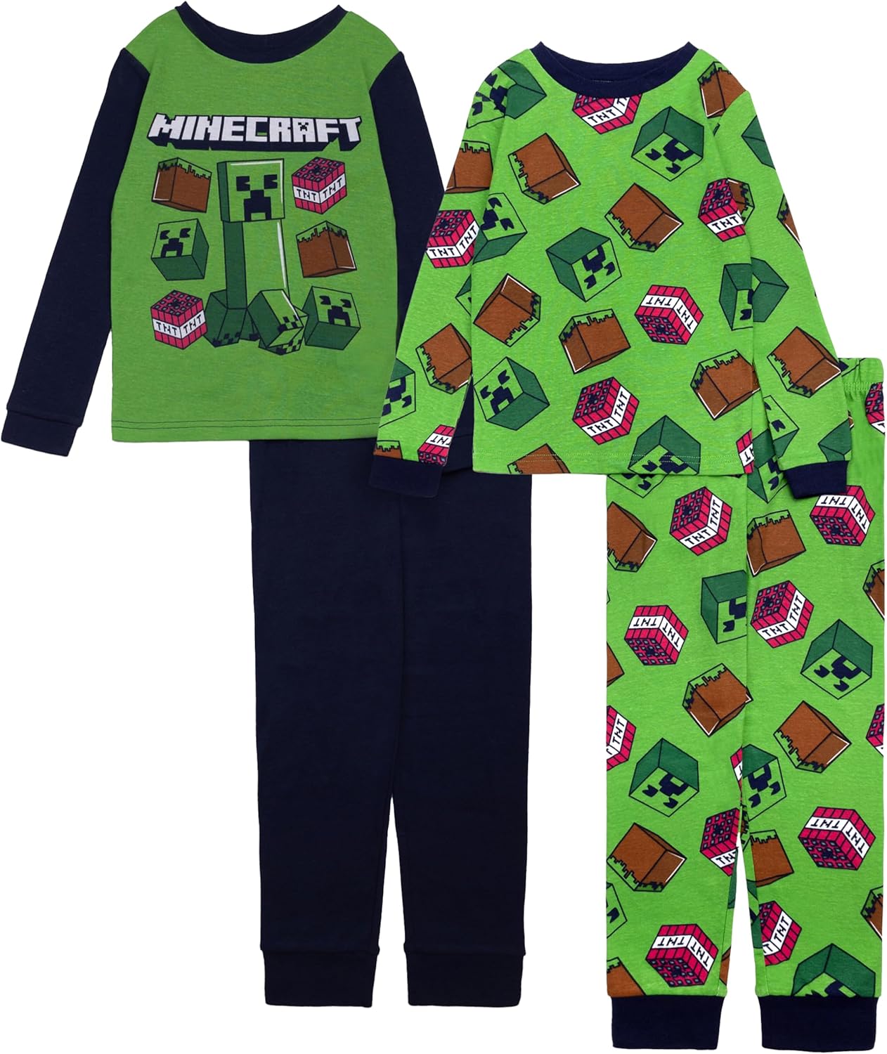 Minecraft Boys' 4-Piece Cotton Pajama Set