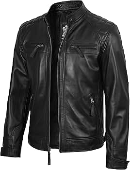 fjackets Real Lambskin Leather Jackets — Moto Quilted Cafe