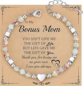 Christmas Gifts for Women, Stocking Stuffers for Teens Beaded Bracelets for Women Gifts for Mom Christmas Gift Mothers Day Gift for Grandma Daughter Bonus Mom Nature Stone Bead Bracelet Graduation Jewelry for Her 2026