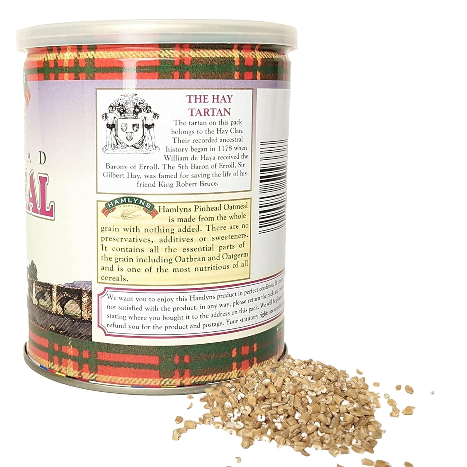 Hamlyns Scottish Steelcut Pinhead Oats, 17 Ounce Tin (Pack of 6)