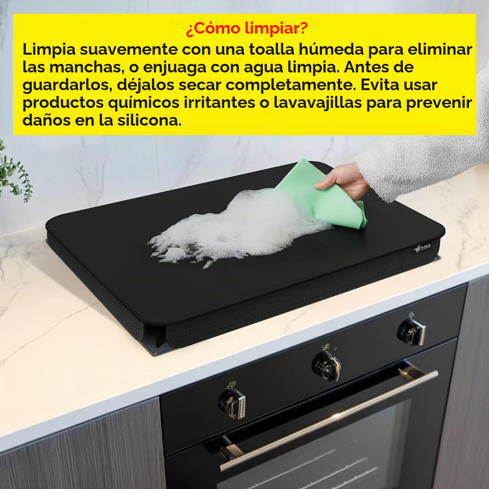 FLASLD Cubierta de Quemador de Estufa de Gas Tapete de Tela Suave, 29.5×21 Pulgadas Plegable Fácil de Limpiar Protector de Estufa de Gas, Cubiertas de Estufa Anti Polvo, Protector Superior Lavable