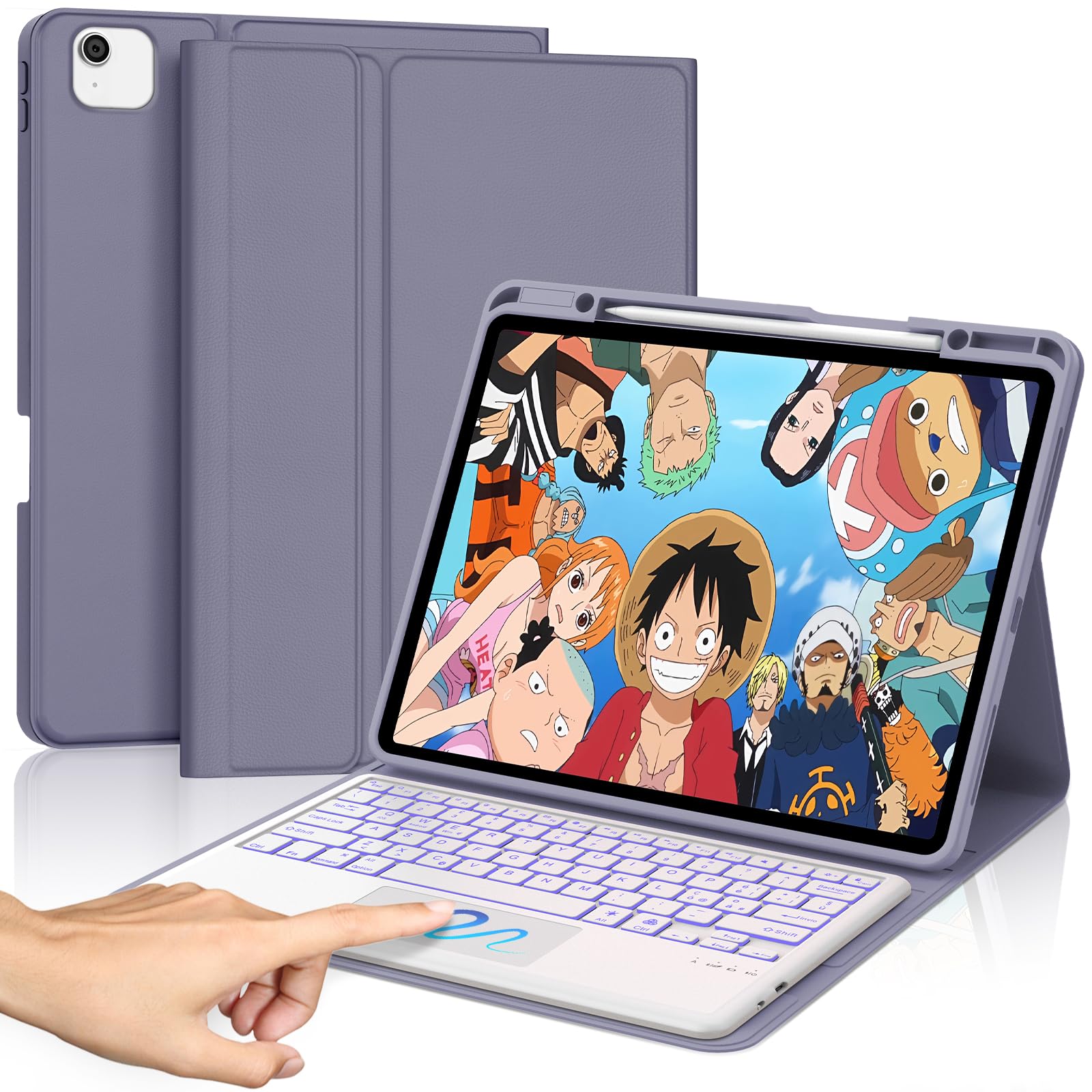 Tastiera Per IPad Air 13 M2 2024 / M3 2025 | Bluetooth, Custodia Magnetica Staccabile, Retroilluminata, QWERTY Italiano, Nero