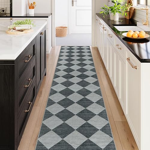 Beeiva Checkered Runner Rug for Hallways 2.5x12
