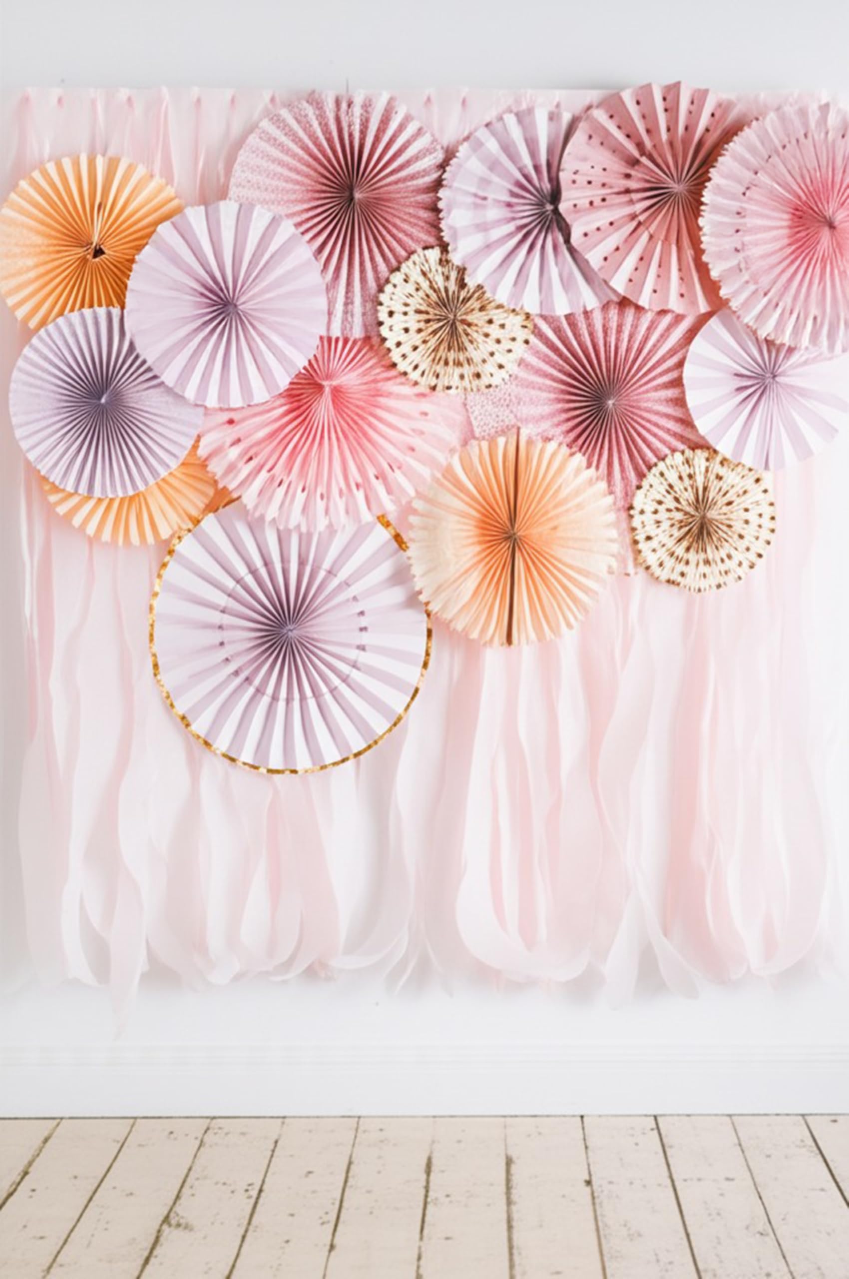 PapaKit Origami zestaw dekoracji na ścianę (8 różnych okrągłych fanów papieru) przyjęcie urodzinowe baby shower przyjęcie weselne dekoracja | kreatywny wzór artystyczny (błyszczący różowy róż różany, zestaw 8 sztuk)