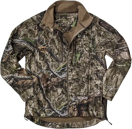 Mossy Oak mens Sherpa Fleece Lined Camo Hunting Jacket for