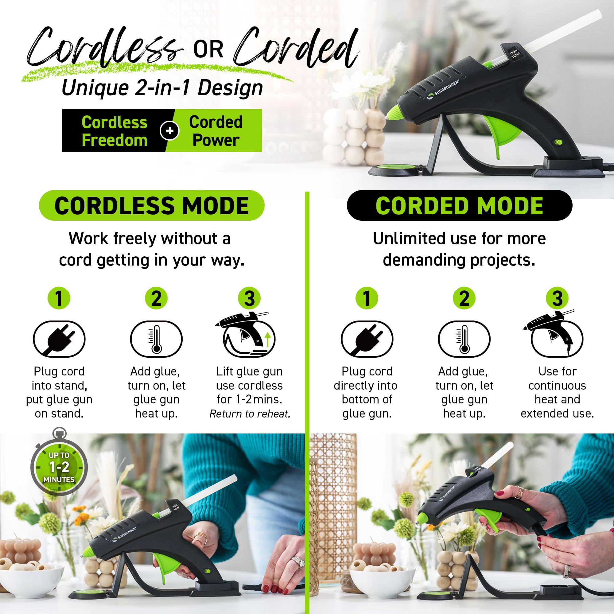 Surebonder Cordless Hot Glue Gun - 50% More Power -4 Surebonder Cordless Hot Glue Gun - 50% More Power -4