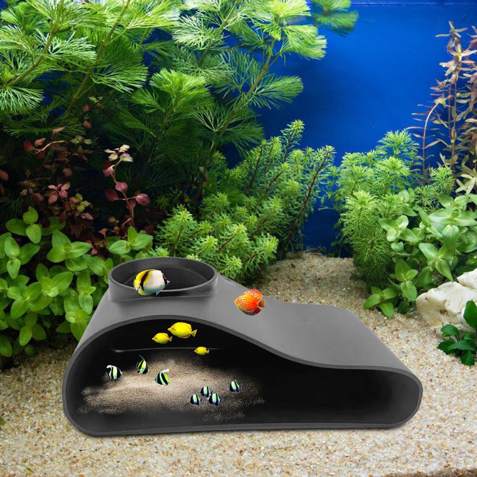 Grotte per Acquario Tunnel Protettivo Per Pesci | Acquario Per Acquari Pesci Acqua Dolce Ornamenti Terrari Rettili Stagno Rifugio Protezione Gamberi Riposo