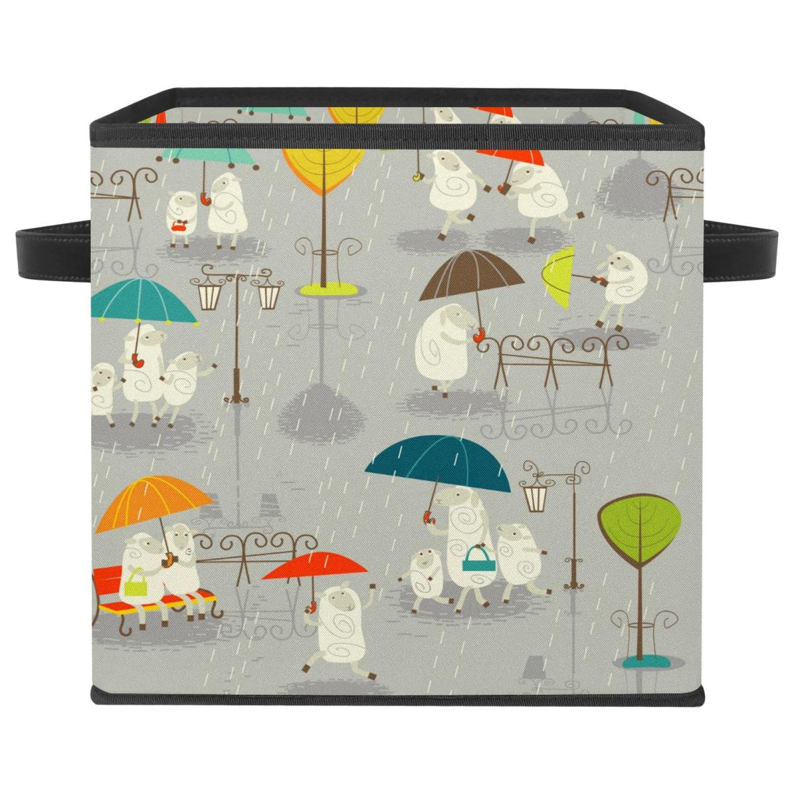 Boîte de rangement pliable pour jouets et vêtements de chambre au motif rétro