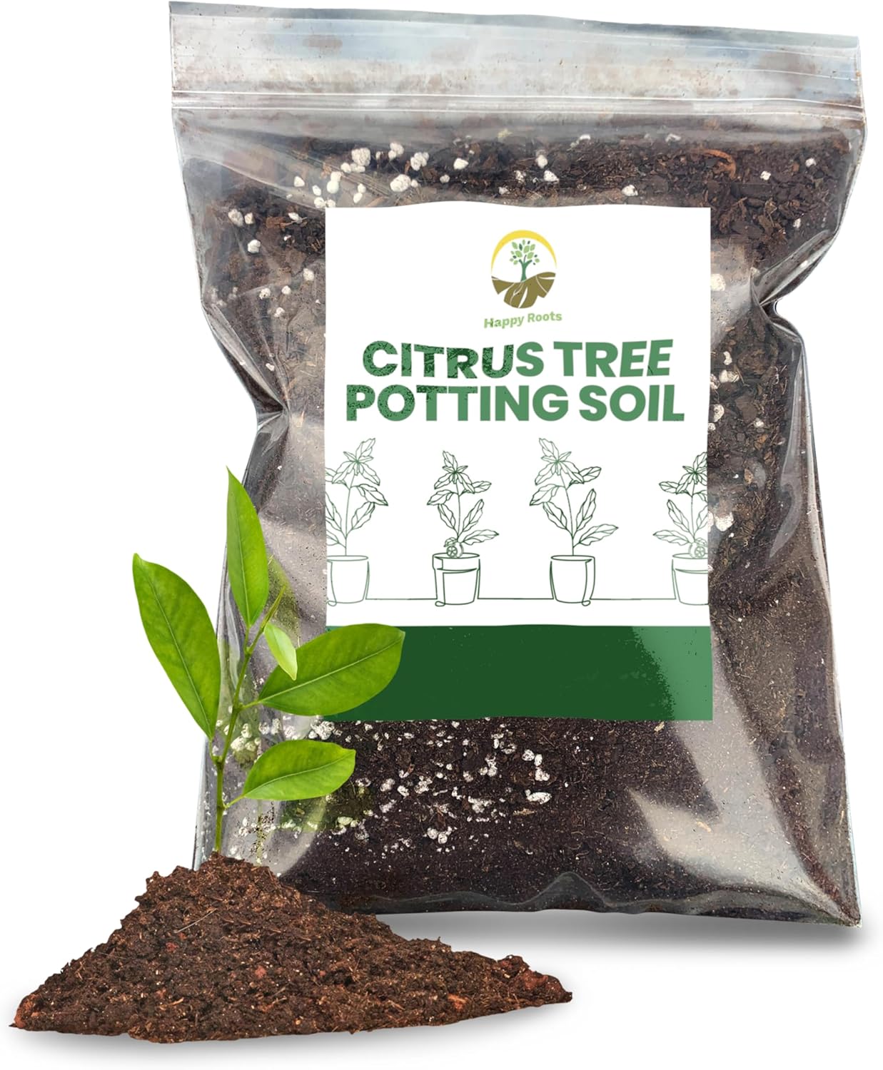 Citrus Tree Potting Soil (Citrus Potting Soil 4 Quarts) Lemon, Lime, Orange
