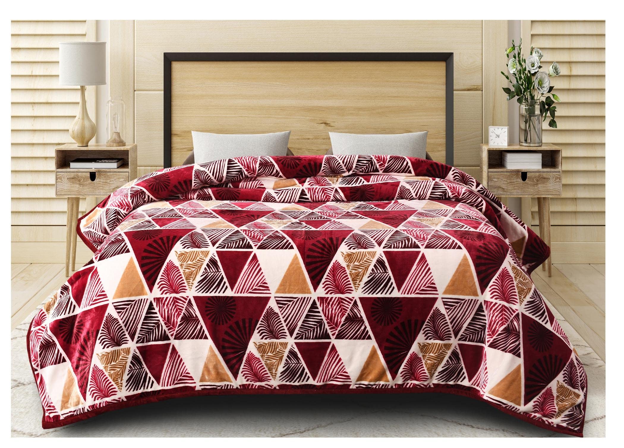 Buy Monte Carlo Flannel Super Soft Printed Double Bed AC Blanket AC7 - 220  cm X 240 cm (Red) Online at Low Prices in India - Amazon.in