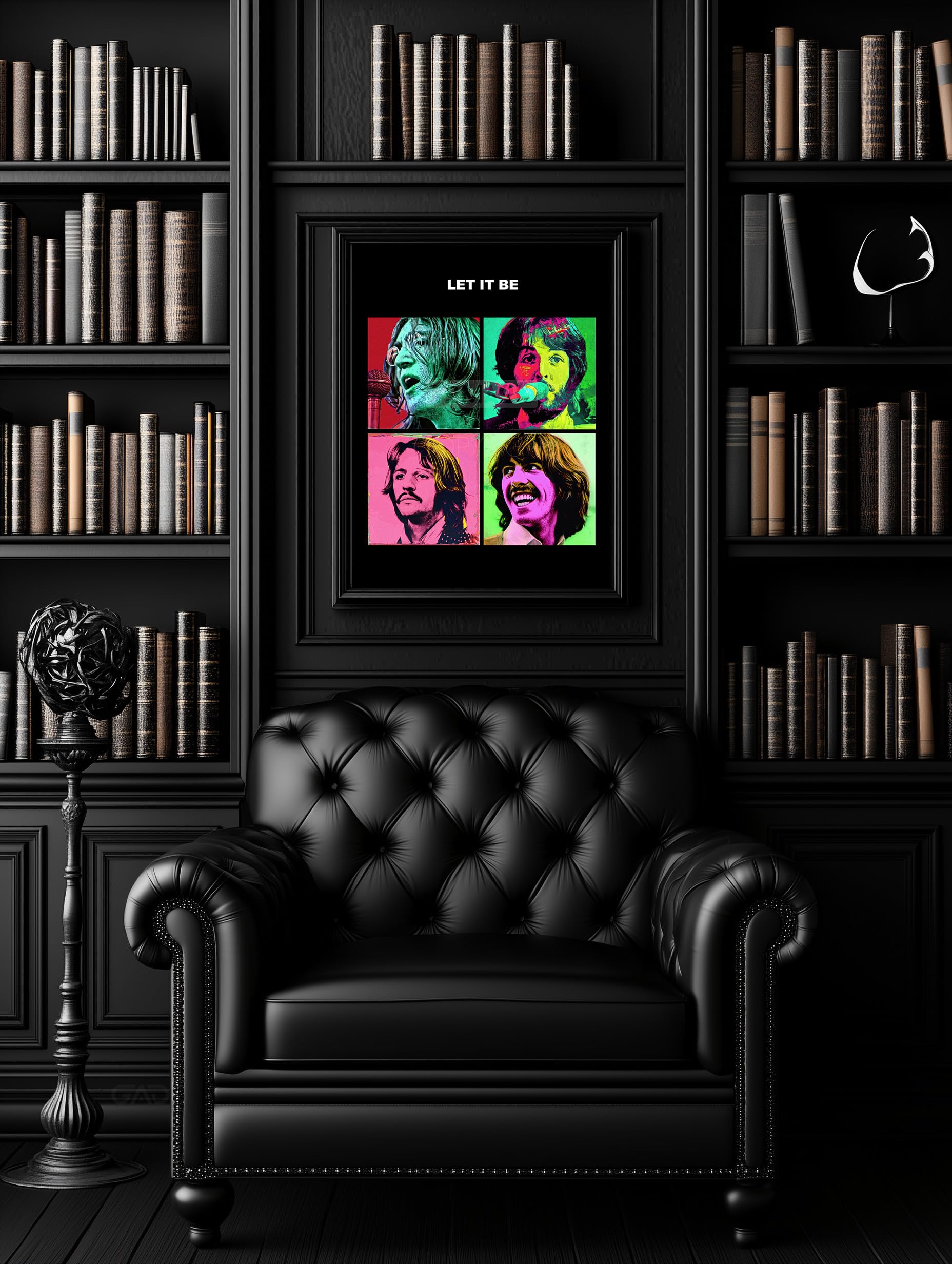 Tomaok - Plakat z nadrukiem artystycznym (ramka nie jest dołączona) The Beatles według Andy'ego Warhola, album LET IT BE, dekoracja ścienna - Muzyka pop rock