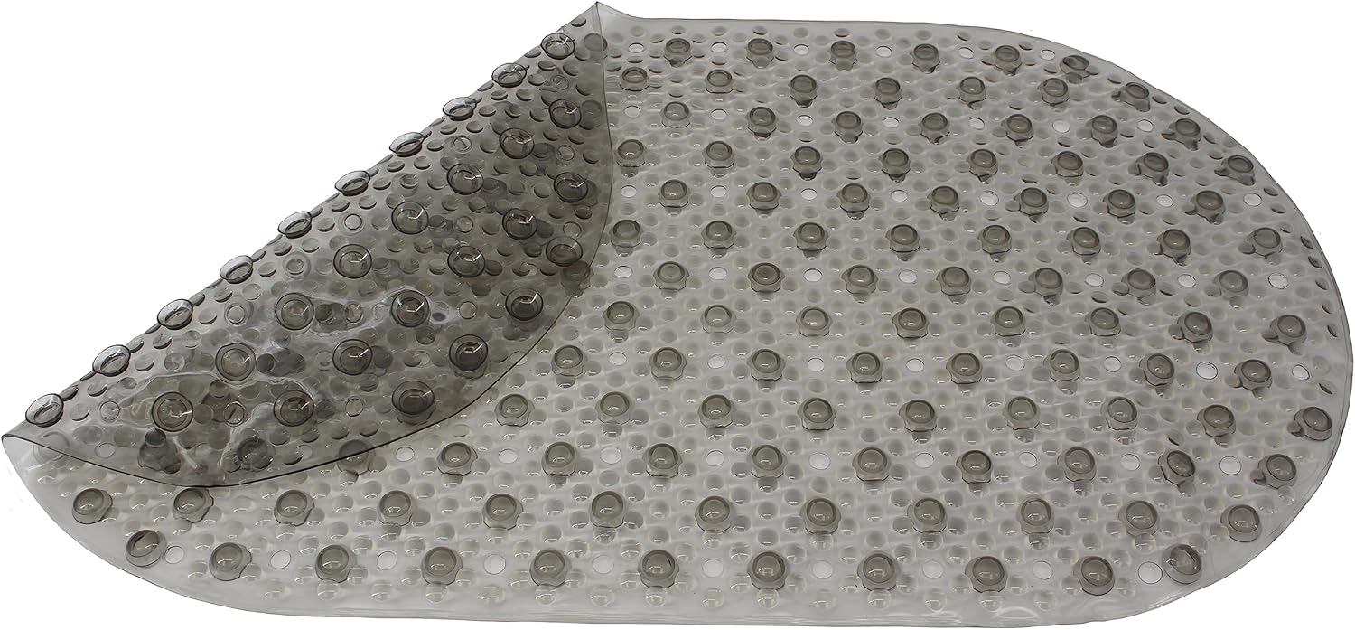 Splash Home Bubble Bathtub Mat Non-Slip, Shower Mat with 167 Suction Cups and Drain Holes Bath Mat for Tub, 27 L x 15 W Inches, Machine Washable, PVC - Grey - Image 4