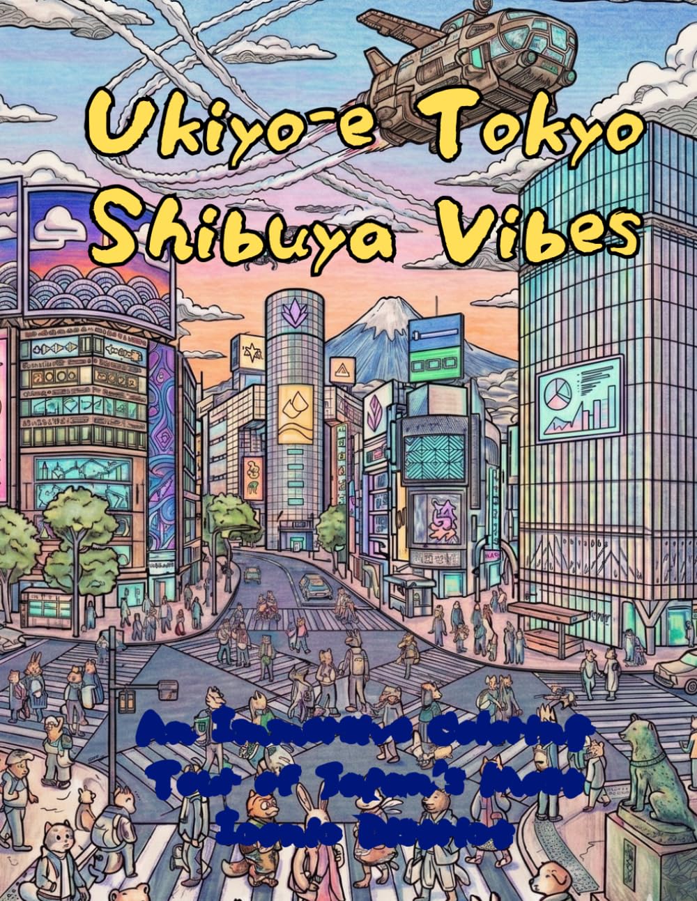 Ukiyo-e Tokyo Shibuya Vibes: An Immersive Coloring Tour of Japan's Most Iconic District