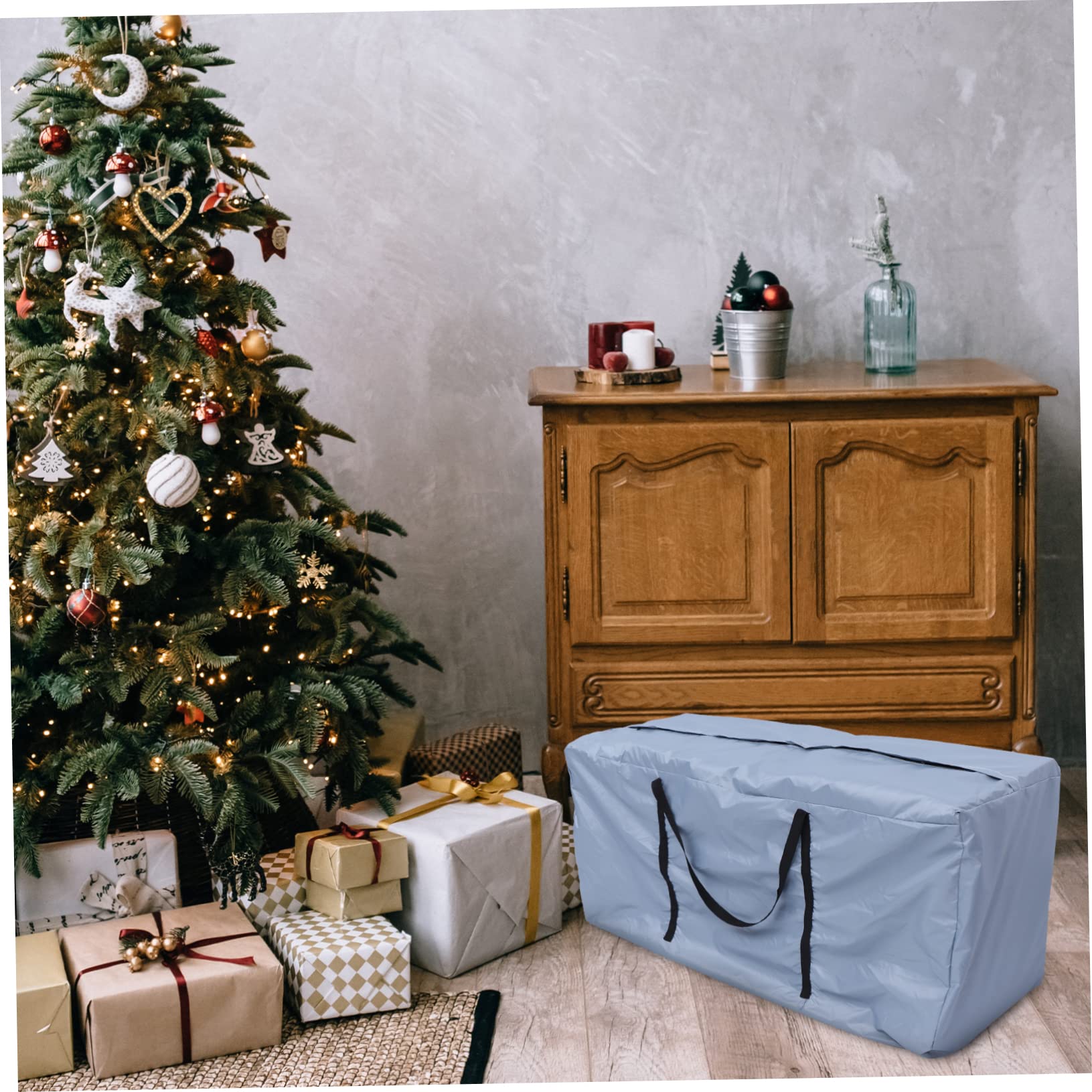 Borsa Portaoggetti Cerniera per Albero di Natale Contenitore per Mobili da Esterno Sacchetto per Regali e Decorazioni