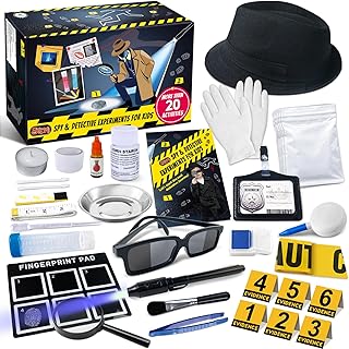 UNGLINGA Detective Toy Set for Children, Detective Experiments, Fingerprints Experiment, Role Play, Souvenir, Birthday Gift, Spy Glasses, Spy Toy Spy Kit