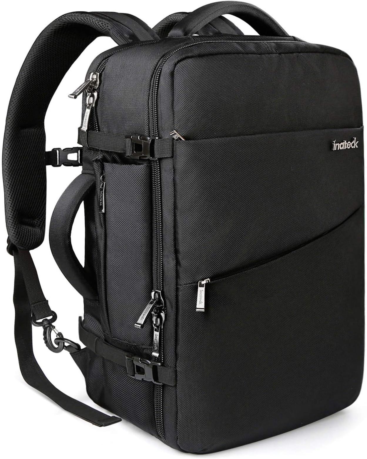 Inateck40 L Travel Backpack,Carry On Laptop Backpack for Flight Approved,Business Travel Cabin Hand Luggage Fit 17 Inch Laptop, with Rain Cover for Men Women - Black