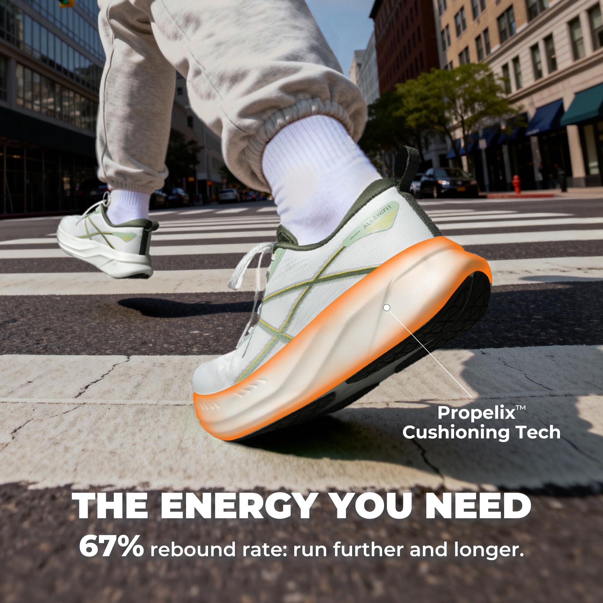 ALLSWIFIT Herren Laufschuhe Straßenlauf Schuhe | Dämpfung, Rutschfest, Komfortabel, Leicht, Fitness, Training, Sportlich, Fußgewölbeunterstützung, Alltag