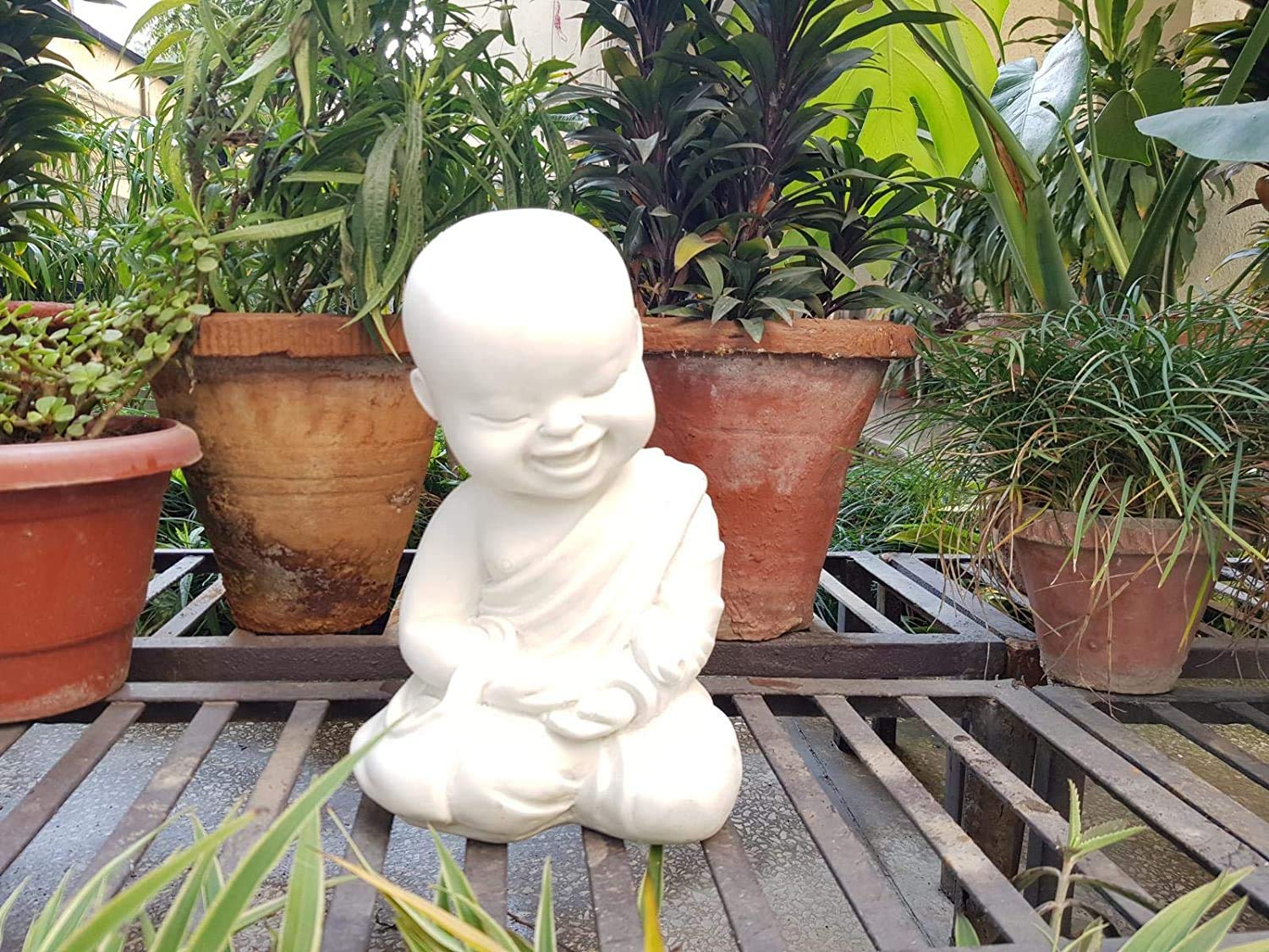 Brotherhood Enterprise Big Seating Monk (Buddha, Monk, Garden Statue, Outdoor décor, Resin décor) (Feng Shui Items, Zen Garden) (Big Budha Monk)