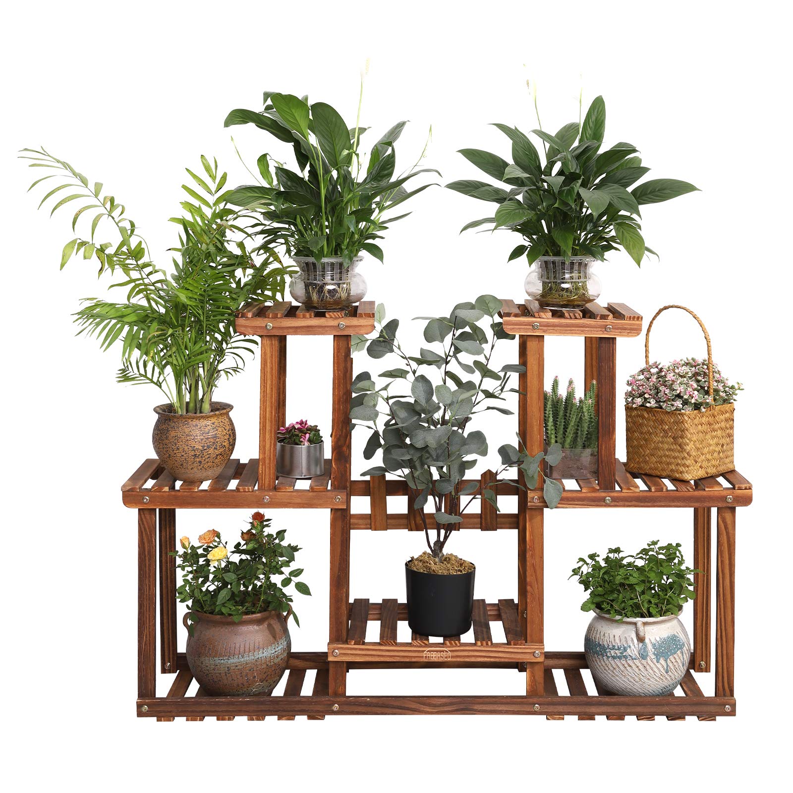 Buy FAB BASED Wooden Stand with Shelves Rack, Display Flower Shelves