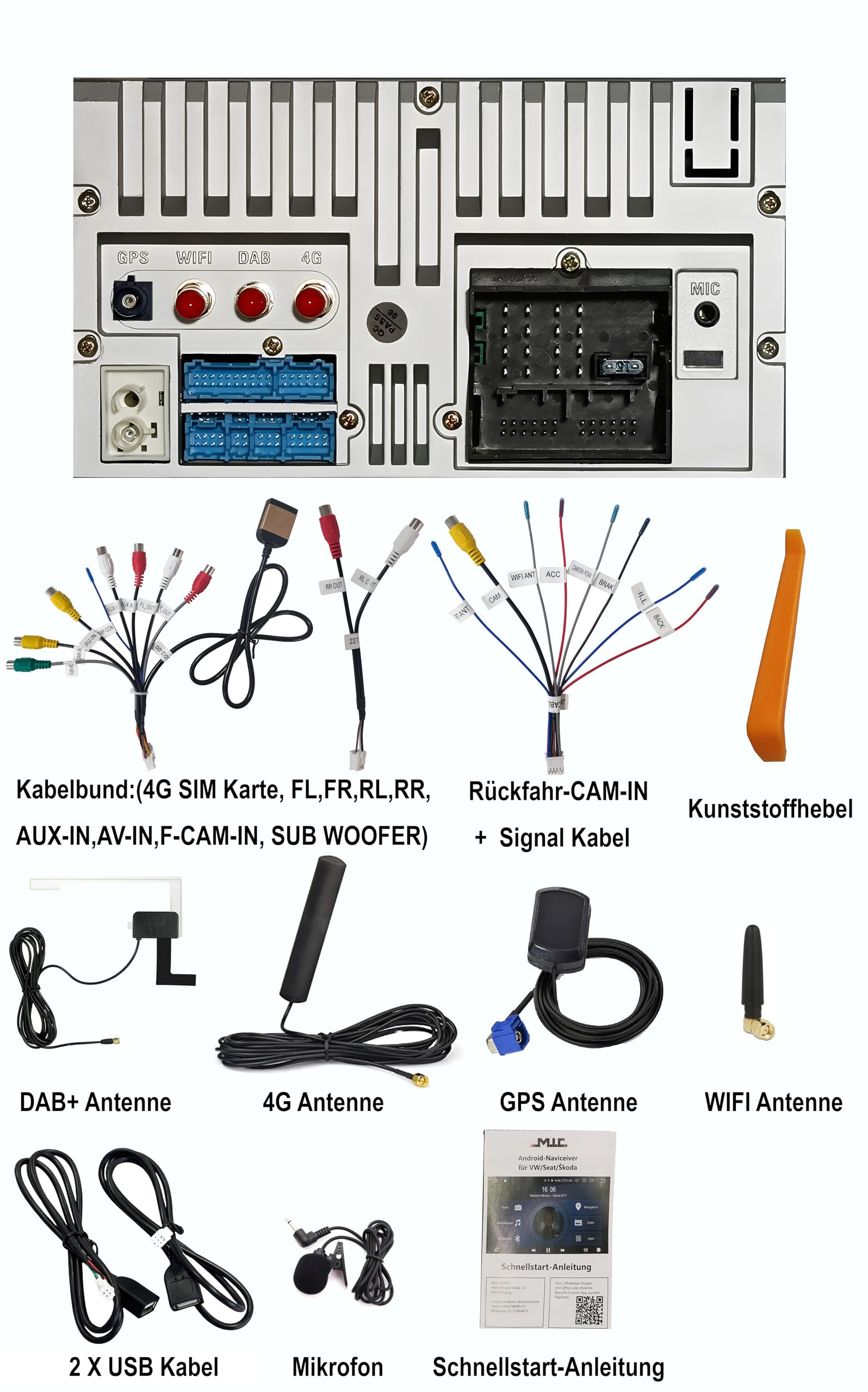 M.I.C. AB9-L2 Android 14 Autoradio mit Navigation: MT6765V,4GB+64GB,9 Zoll QLED,SIM,CarPlay&Android Auto,DAB+, für Mercedes Benz A-Klasse W169 B-Klasse W245 Viano Vito W639 Sprinter VW Crafter