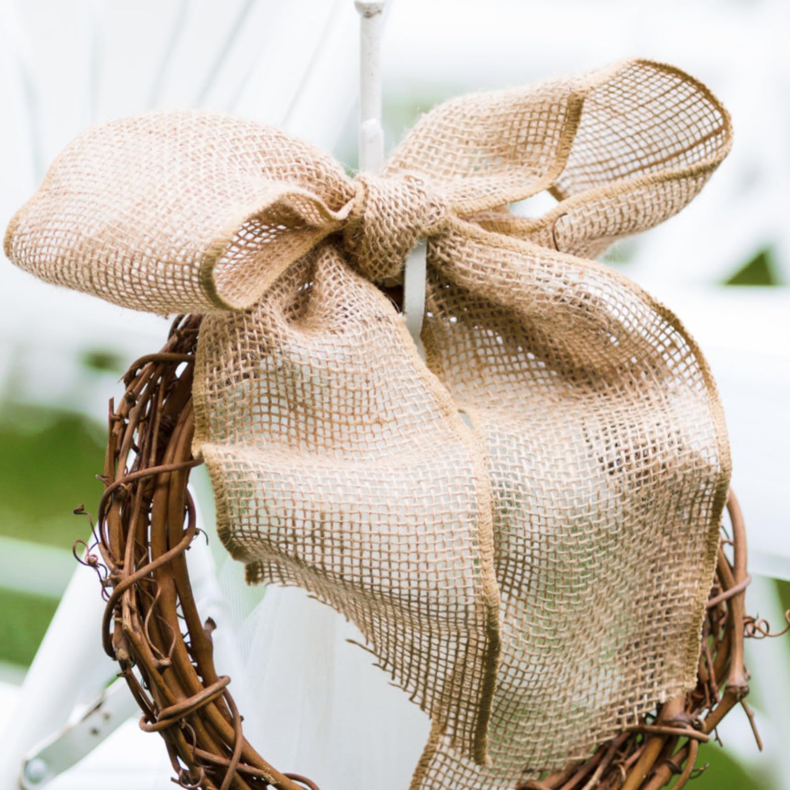 SOLUSTRE Rustikaler Leicht zu Lagern aus Jute Tischläufer 30cm X 10m Rolle Baumwolle und Leinen Nicht Verblassend für Hochzeits und Geburtstagsdeko
