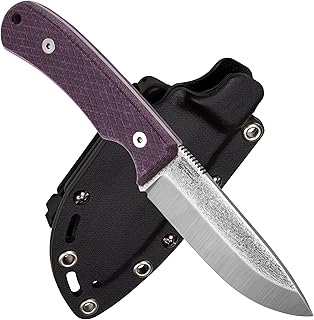 BPS Knives Beta - D2 Tactical Knife with Micarta Handle - Tactical Fixed Blade Knife - Survival Knife with Sheath - EDC Outdoor Knife - Military Knife with Sheath - BPSKNIVES