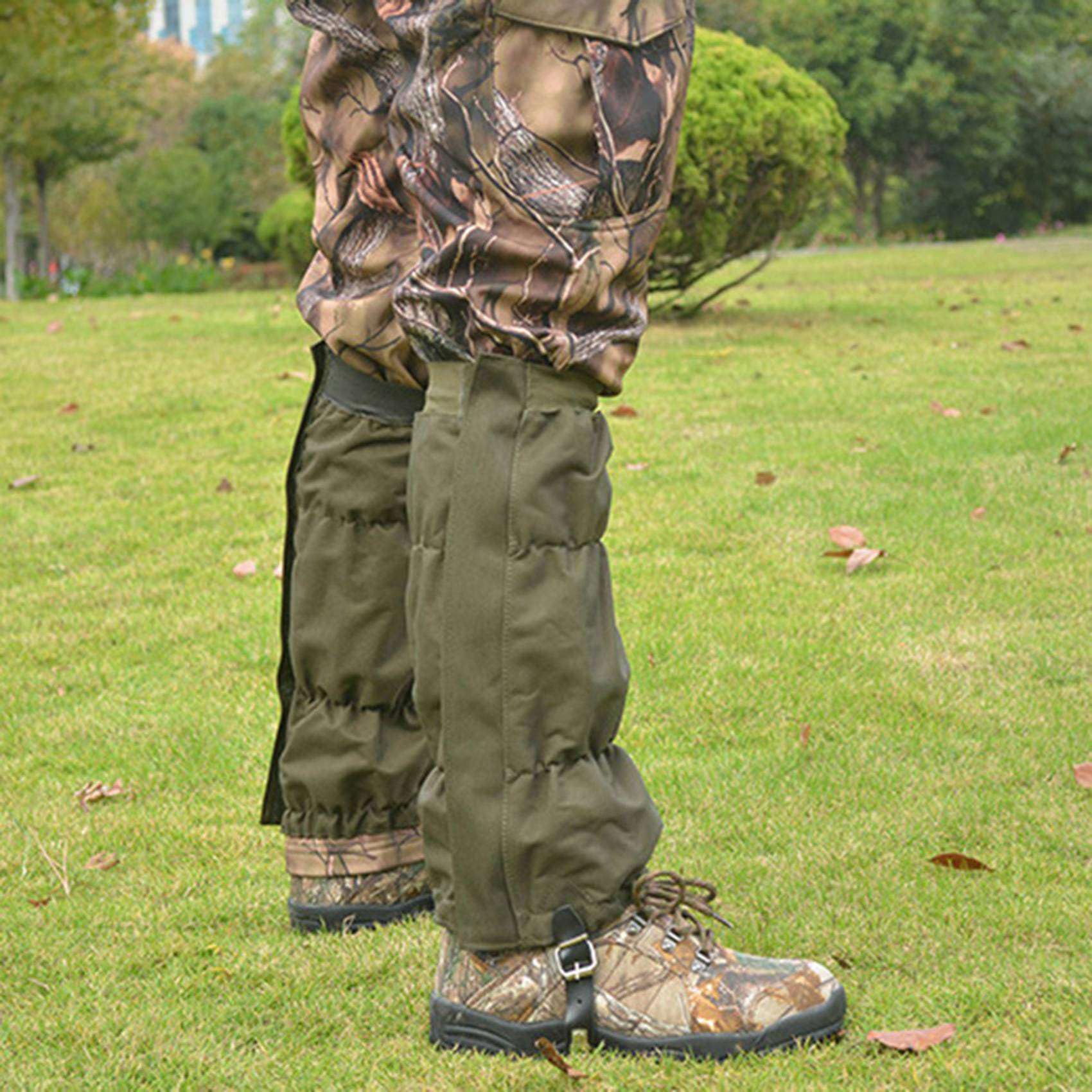 6X Polainas para Piernas Al Aire Libre Protección para Piernas Polainas para Botas de Nieve Impermeables una Prueba de Serpientes Cubierta Legging Ajustable, Verde